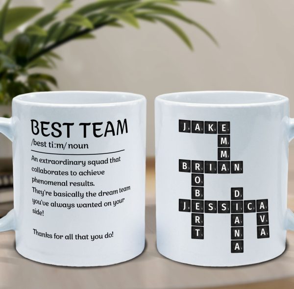 Best Team Coworker Mug Scrabble Custom Name - Personalized Mug Best Team Coworker Mug Scrabble Custom Name - Personalized Mug