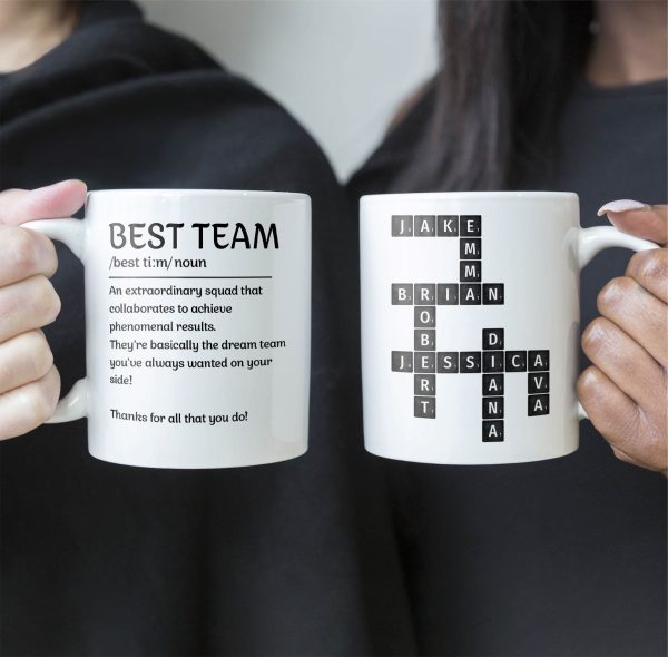 Best Team Coworker Mug Scrabble Custom Name - Personalized Mug Best Team Coworker Mug Scrabble Custom Name - Personalized Mug