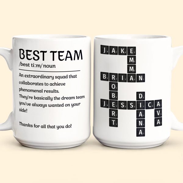 Best Team Coworker Mug Scrabble Custom Name - Personalized Mug Best Team Coworker Mug Scrabble Custom Name - Personalized Mug