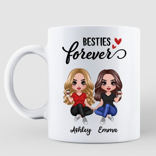 Besties Best Friends Forever Doll Women Sitting Personalized Mug