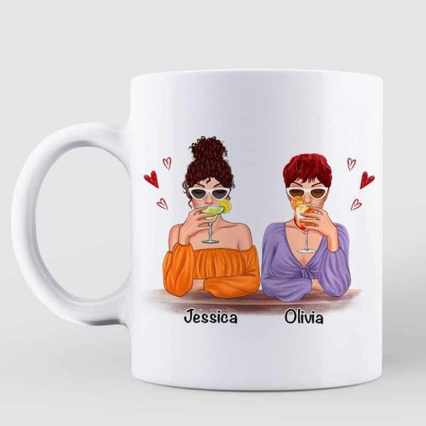 Besties Drunk Stories Cocktail Girls Personalized Coffee Mug