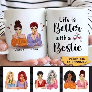 Besties Drunk Stories Cocktail Girls Personalized Coffee Mug