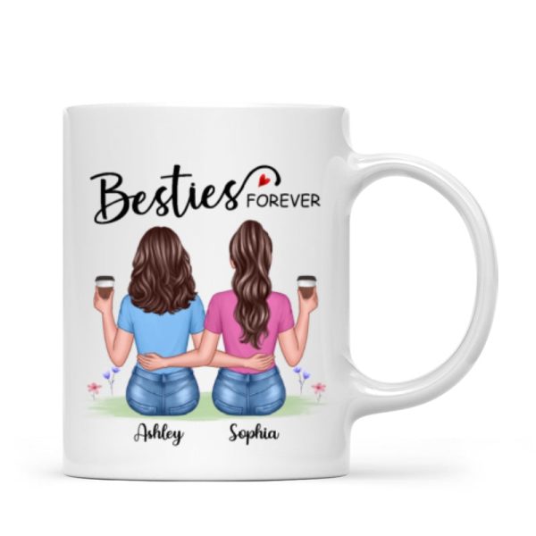 Besties Forever Besties Sisters Back View Personalized Mug