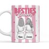 Besties Forever Ceramic Mug, Personalized Coffee Mug for Best Friend or Sister, Sweet Hug Illustration Unique Gift Besties Forever Ceramic Mug, Personalized Coffee Mug for Best Friend or Sister, Sweet Hug Illustration Unique Gift