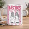Besties Forever Ceramic Mug, Personalized Coffee Mug for Best Friend or Sister, Sweet Hug Illustration Unique Gift Besties Forever Ceramic Mug, Personalized Coffee Mug for Best Friend or Sister, Sweet Hug Illustration Unique Gift