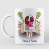 Besties Heart Hands Standing On The Road Personalized Mug