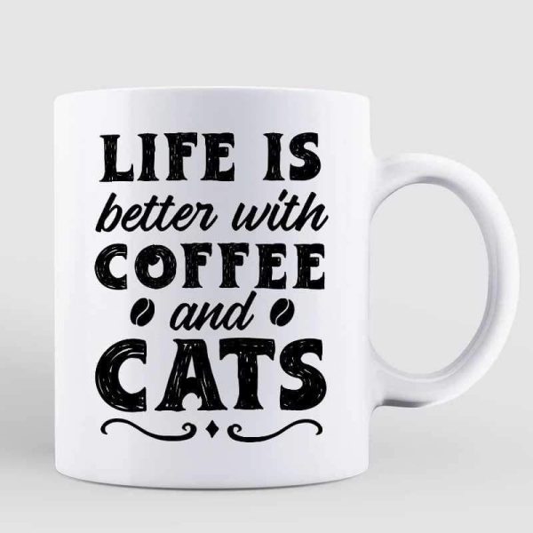 Better Life Cat Coffee Chibi Girl Personalized Mug