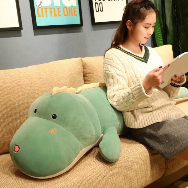 Big 80CM Cute Dinosaur Plush Toy - Soft Cartoon Pillow for Kids & Gifts