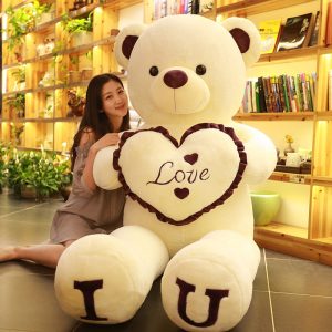Big I LOVE YOU Bear Plush Toy Soft Huge Stuffed Doll