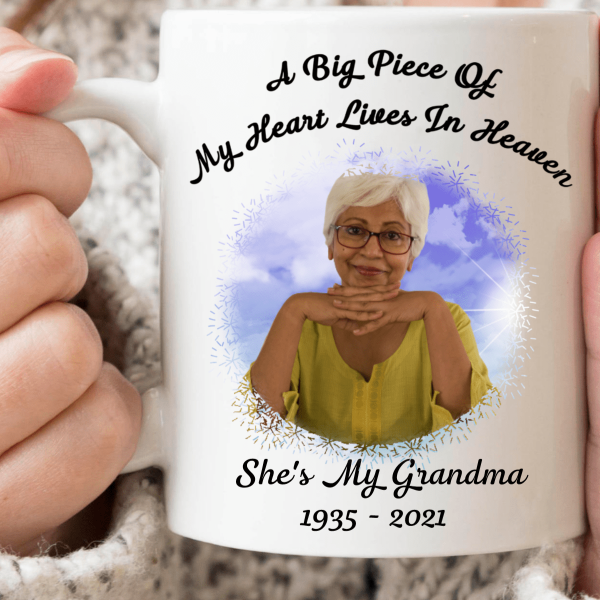 Big Piece Of My Heart Is In Heaven Family Coffee Mug Big Piece Of My Heart Is In Heaven Family Coffee Mug