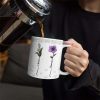 Birth Flowers For Mom, Grandma, Besties - 3D Embossed Effect Printed Mug, Personalized White Edge-to-Edge Mug