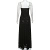 Black Embroidered Sheer Strappy Maxi Dress Black Embroidered Sheer Strappy Maxi Dress