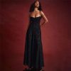 Black Embroidered Sheer Strappy Maxi Dress Black Embroidered Sheer Strappy Maxi Dress