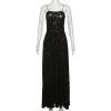 Black Embroidered Sheer Strappy Maxi Dress Black Embroidered Sheer Strappy Maxi Dress