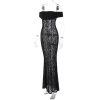 Black Sheer Lace Off Shoulder Maxi Dress Black Sheer Lace Off Shoulder Maxi Dress