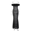 Black Sheer Lace Off Shoulder Maxi Dress Black Sheer Lace Off Shoulder Maxi Dress