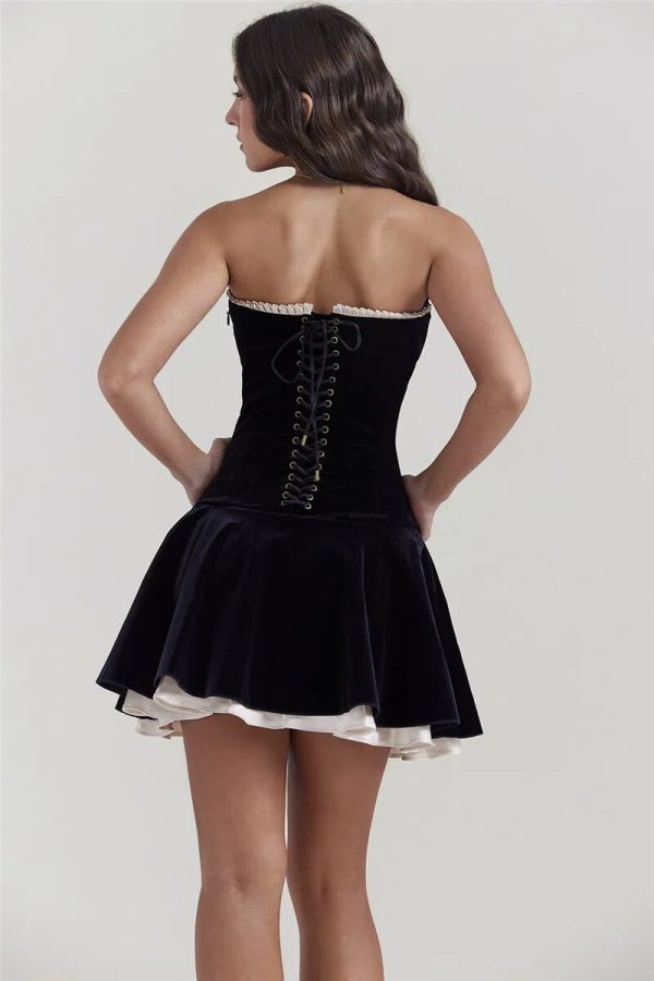 Black Velvet Tube Mini Dress Black Velvet Tube Mini Dress