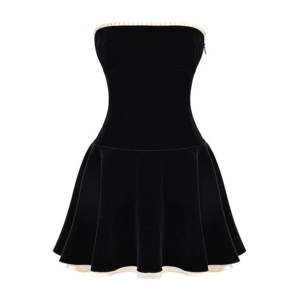Black Velvet Tube Mini Dress Black Velvet Tube Mini Dress