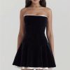 Black Velvet Tube Mini Dress Black Velvet Tube Mini Dress