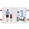 Blue Back View Dad And Son Daughter Kids Walking #1 Dad Personalized Mug