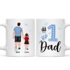 Blue Back View Dad And Son Daughter Kids Walking #1 Dad Personalized Mug