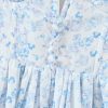 Blue Floral Bustier Tie Up Frill Mini Dress Blue Floral Bustier Tie Up Frill Mini Dress