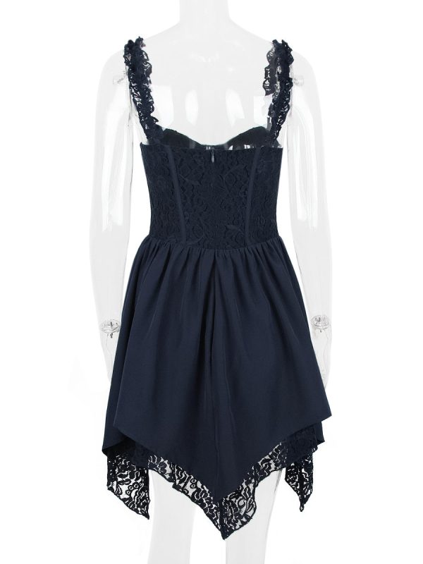 Blue Frill Layered Mini Dress Blue Frill Layered Mini Dress