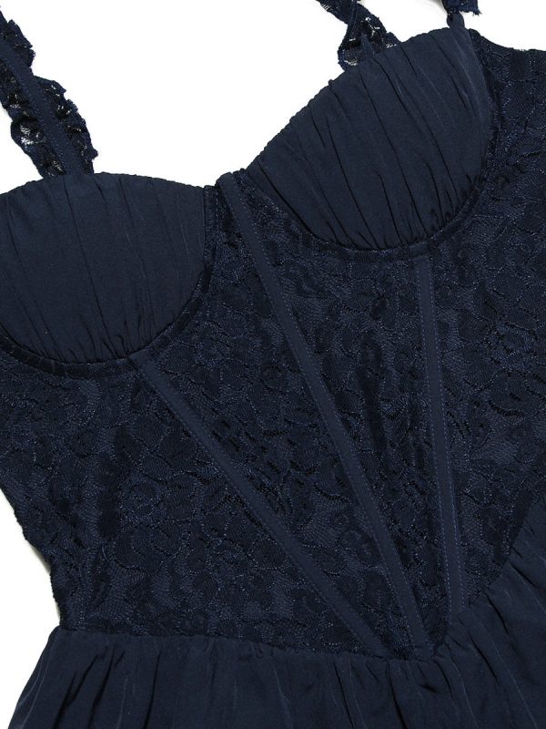 Blue Frill Layered Mini Dress Blue Frill Layered Mini Dress