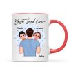 Blue Stars Dad Carrying Kids On Shoulder Gift For Dad Personalized Mug