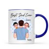 Blue Stars Dad Carrying Kids On Shoulder Gift For Dad Personalized Mug