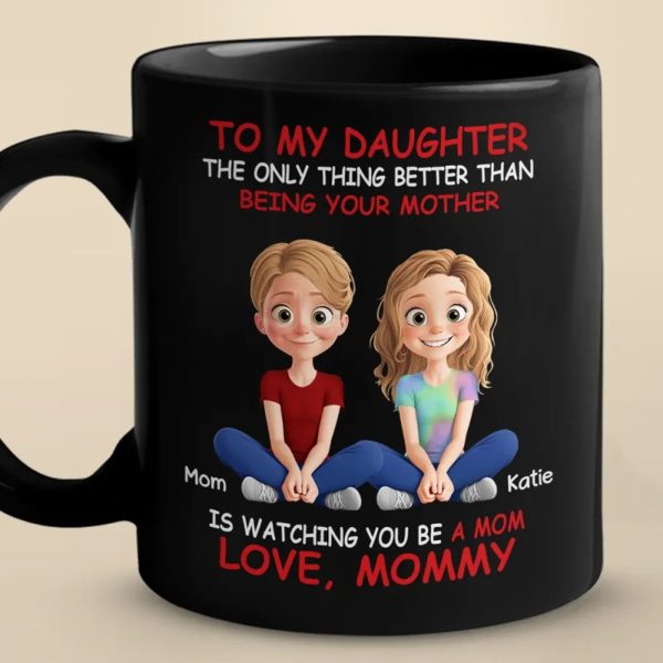 Bonded By Heart, United By Love - Family Personalized Custom Black Mug - Mother's Day, Gift For Mom, Daughter Bonded By Heart, United By Love - Family Personalized Custom Black Mug - Mother's Day, Gift For Mom, Daughter