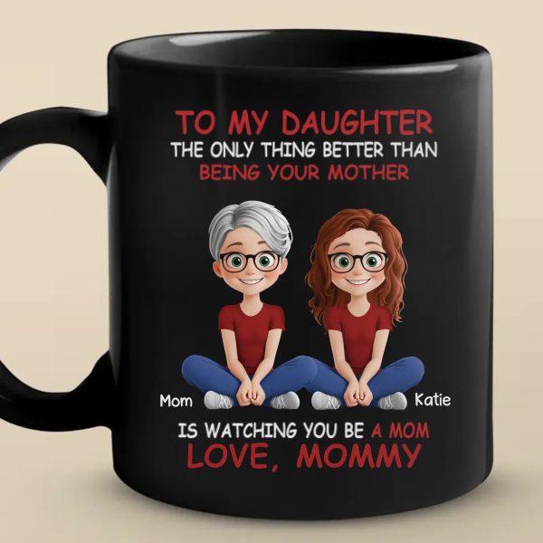 Bonded By Heart, United By Love - Family Personalized Custom Black Mug - Mother's Day, Gift For Mom, Daughter Bonded By Heart, United By Love - Family Personalized Custom Black Mug - Mother's Day, Gift For Mom, Daughter
