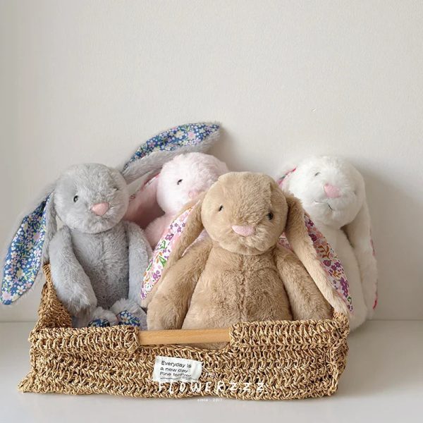 Bonnie Rabbit Plush Toy Soft Bunny with Floral Ears for Kids and Home Decor Bonnie Rabbit Plush Toy Soft Bunny with Floral Ears for Kids and Home Decor