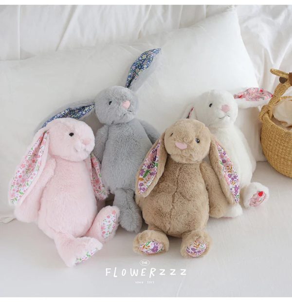 Bonnie Rabbit Plush Toy Soft Bunny with Floral Ears for Kids and Home Decor Bonnie Rabbit Plush Toy Soft Bunny with Floral Ears for Kids and Home Decor