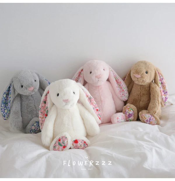 Bonnie Rabbit Plush Toy Soft Bunny with Floral Ears for Kids and Home Decor Bonnie Rabbit Plush Toy Soft Bunny with Floral Ears for Kids and Home Decor
