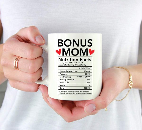 Bonus Mom Nutritional Facts Coffee Mug Funny Stepmom Gift from Stepdaughter Stepson Birthday Mother's Day Gift Bonus Mom Nutritional Facts Coffee Mug Funny Stepmom Gift from Stepdaughter Stepson Birthday Mother's Day Gift