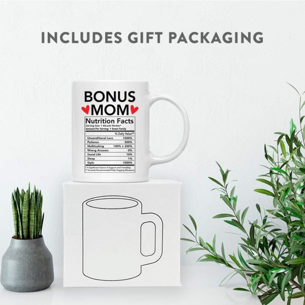 Bonus Mom Nutritional Facts Coffee Mug Funny Stepmom Gift from Stepdaughter Stepson Birthday Mother's Day Gift Bonus Mom Nutritional Facts Coffee Mug Funny Stepmom Gift from Stepdaughter Stepson Birthday Mother's Day Gift