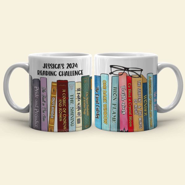 Book Lover Reading Challenge, Personalized Coffee Mug, Gift For Bookworms, 221223