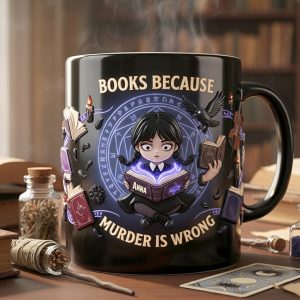 Books Because Murder Is Wrong - Personalized Mug - Gift For Book Lovers, Her HH01