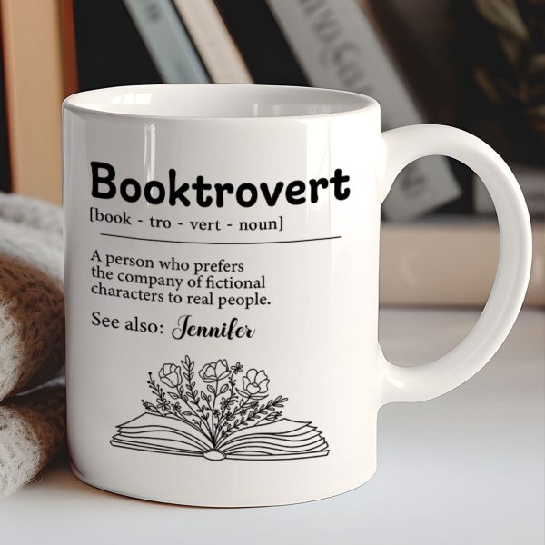Booktrovert Definition Gift For Book Lover, Bookworm Personalized Mug Booktrovert Definition Gift For Book Lover, Bookworm Personalized Mug