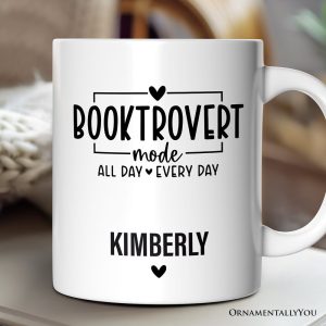 Booktrovert Personalized Mug, Gift For Book Lover With Custom Name