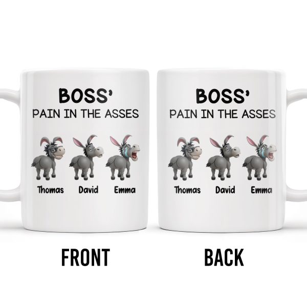 Boss' Pain In The Asses Featuring Playful Donkeys - Personalized Custom Coffee Mug - COL107_MG Boss' Pain In The Asses Featuring Playful Donkeys - Personalized Custom Coffee Mug - COL107_MG