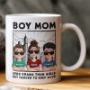Boy Mom Less Drama Than Girls But Harder To Keep Alive - Personalized Mug Boy Mom Less Drama Than Girls But Harder To Keep Alive - Personalized Mug
