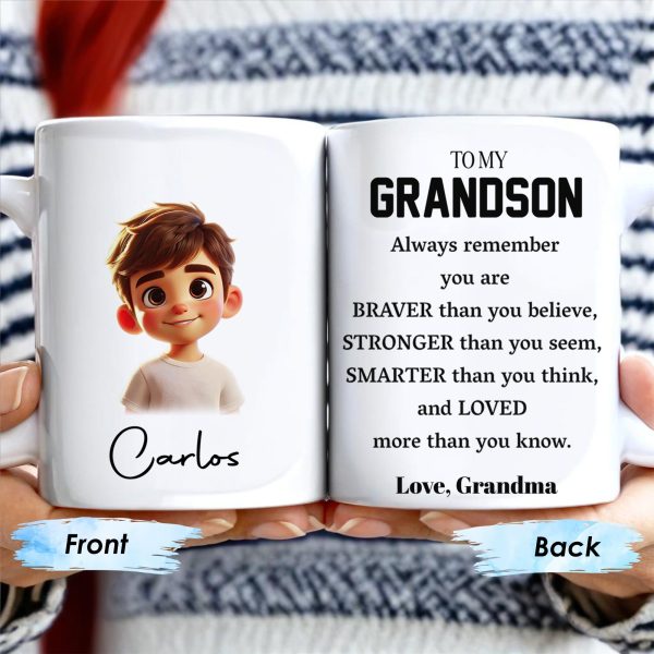 Braver, Stronger, Smarter and Loved Grandson Mug - Personalized Custom Coffee Mug - GSN022_MG Braver, Stronger, Smarter and Loved Grandson Mug - Personalized Custom Coffee Mug - GSN022_MG