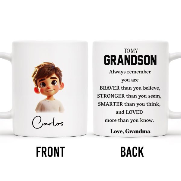 Braver, Stronger, Smarter and Loved Grandson Mug - Personalized Custom Coffee Mug - GSN022_MG Braver, Stronger, Smarter and Loved Grandson Mug - Personalized Custom Coffee Mug - GSN022_MG