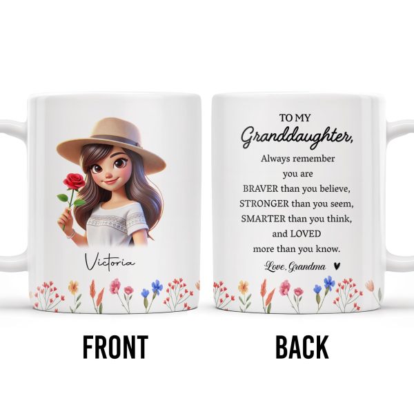 Braver Stronger Smarter Loved Motivational Quote With Rose - Personalized Custom Coffee Mug - GDT034_MG Braver Stronger Smarter Loved Motivational Quote With Rose - Personalized Custom Coffee Mug - GDT034_MG