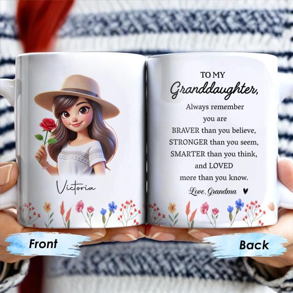 Braver Stronger Smarter Loved Motivational Quote With Rose - Personalized Custom Coffee Mug - GDT034_MG Braver Stronger Smarter Loved Motivational Quote With Rose - Personalized Custom Coffee Mug - GDT034_MG