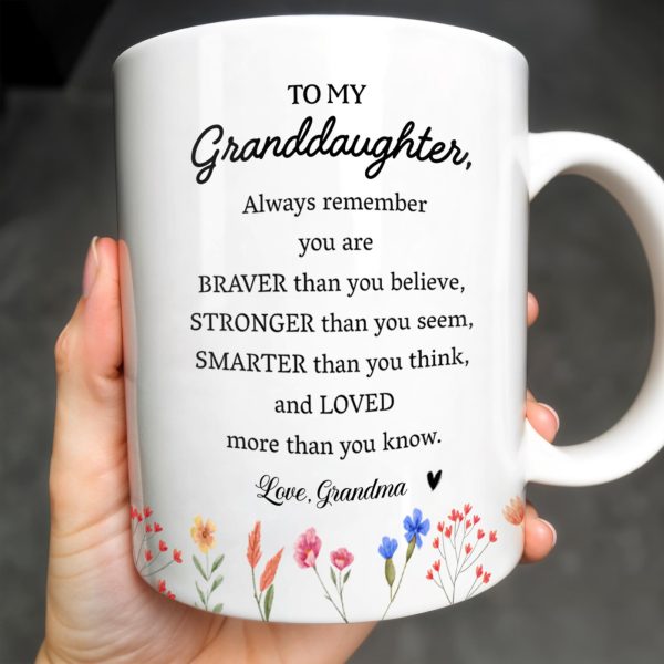 Braver Stronger Smarter Loved Motivational Quote With Rose - Personalized Custom Coffee Mug - GDT034_MG Braver Stronger Smarter Loved Motivational Quote With Rose - Personalized Custom Coffee Mug - GDT034_MG