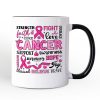 Breast Cancer Awareness Ribbon Personalized Mug, In October We Wear Pink Support Gift with Custom Name Breast Cancer Awareness Ribbon Personalized Mug, In October We Wear Pink Support Gift with Custom Name