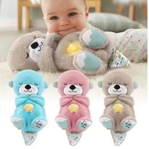 Breathing Bear Soothing Plush Toy with Music & Light for Kids